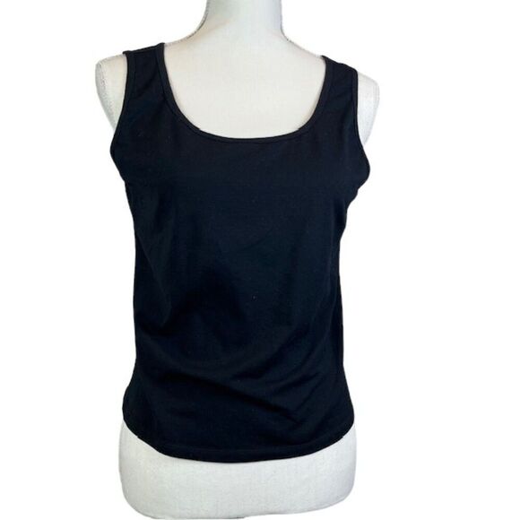 Lafayette 148 Scoop Neck Stretch Tank Black Basic Layering Size XL - Picture 1 of 7